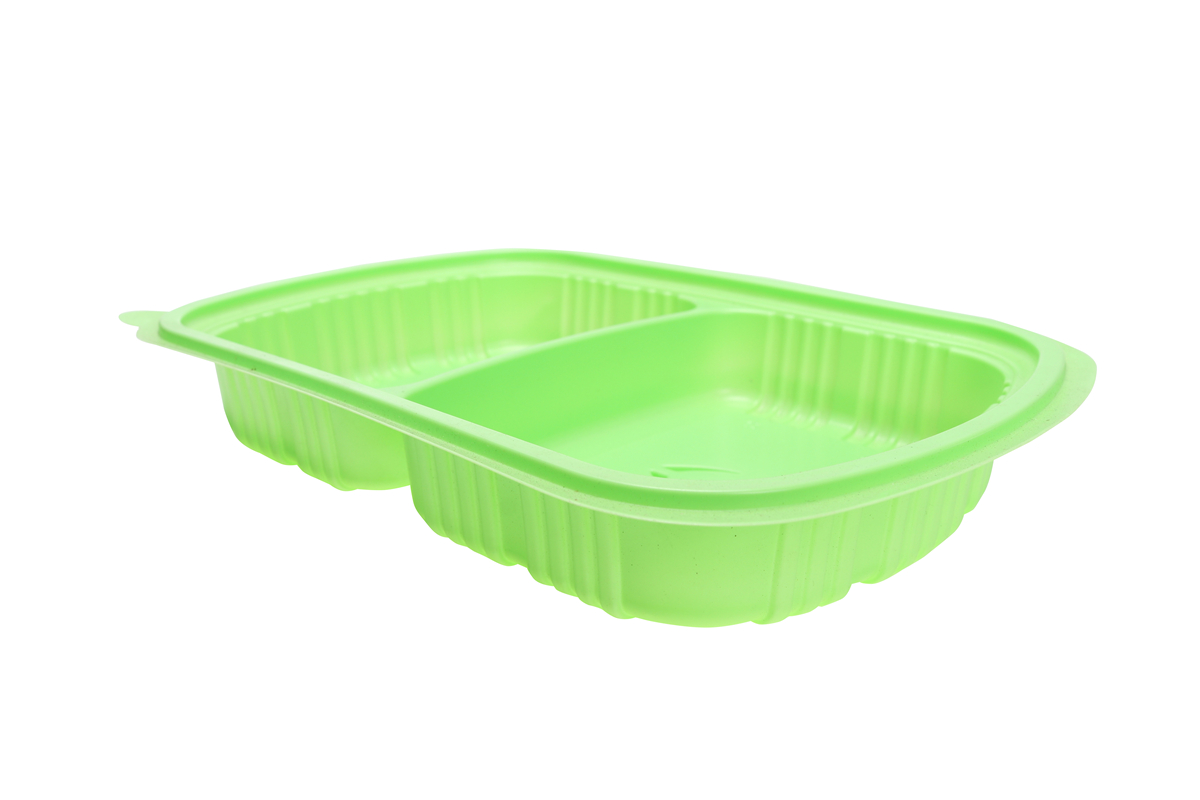 BOPS蓋黑色橢圓形兩格快餐盒